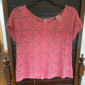 Mossimo Lace Shirt with Back Buttons